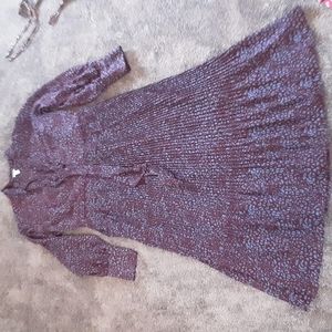 NWOT - New day extra large burgundy and purple long sleeve dress